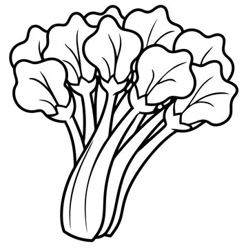 black and white celery stalk clip art preview