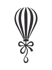 Vector balloons, silhouettes and balloons icons isolated on white background.