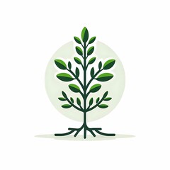 flat logo of vector Thyme icon illustration Spicy