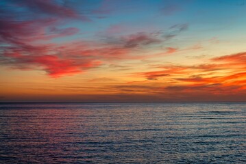 Stunning sunset over the ocean in Santa Cruz, California