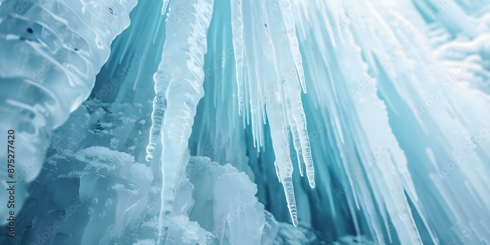 Aufkleber captivating image of a towering blue ice wall with a frosty touch and ample copy space. concept ice 