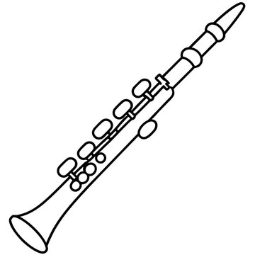 black and white clarinet musical instrument clip art preview