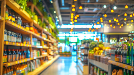 Fototapeta premium of an eco-friendly store interior using energy-efficient LED lighting and sustainable materials, Businesses, Sustainable Resources, Aiming, Environmental Conservat