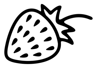 Strawberries, berries, flower and leaf. Wild strawberries and strawberry, plant, fruit and food, nature, illustration