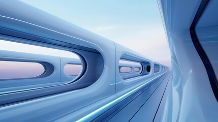 Fototapeta premium Futuristic sustainable transportation hub concept