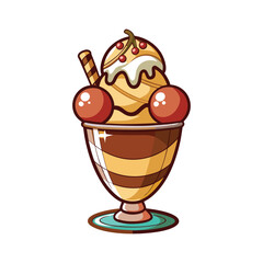 Chocolate cake vector illustration
