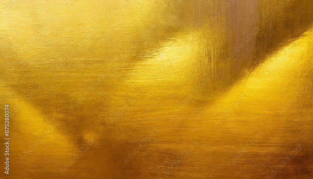 Poster abstract golden texture background with shimmering light reflections and soft brush strokes on smoot