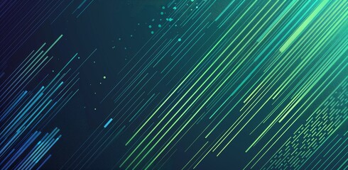 A flat vector graphic background with a navy blue and green color scheme.