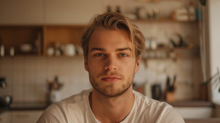 Obraz premium Portrait of a man in kitchen