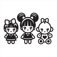 A doll vector art illustration