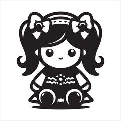 A doll vector art illustration