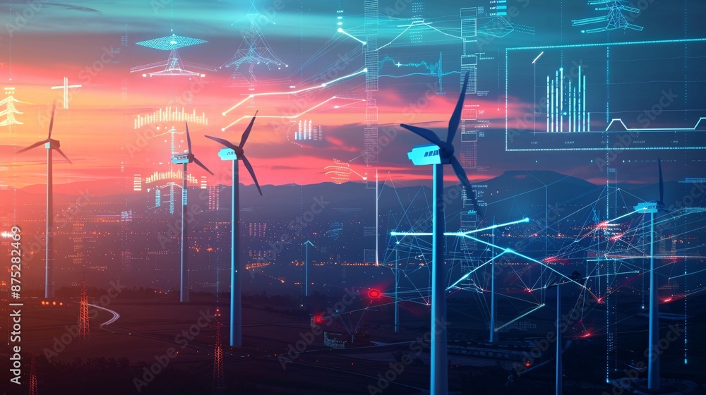 Poster technology-enhanced wind turbine energy monitoring with real-time data analytics, graphs, and perfor
