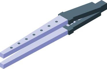 Professional hair straightener with ceramic plates for shiny and healthy hair in a modern hair salon