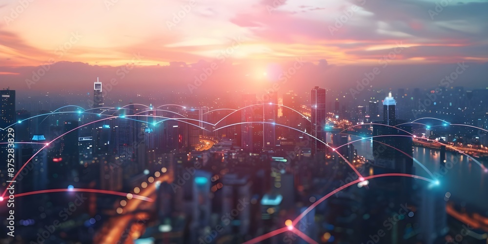 Poster utilizing technology in smart cities for enhanced living high-speed internet, data-driven solutions,
