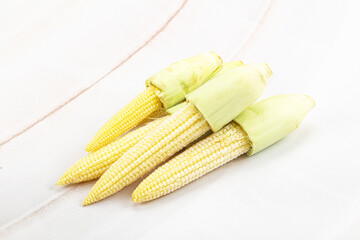 Small young baby corn heap