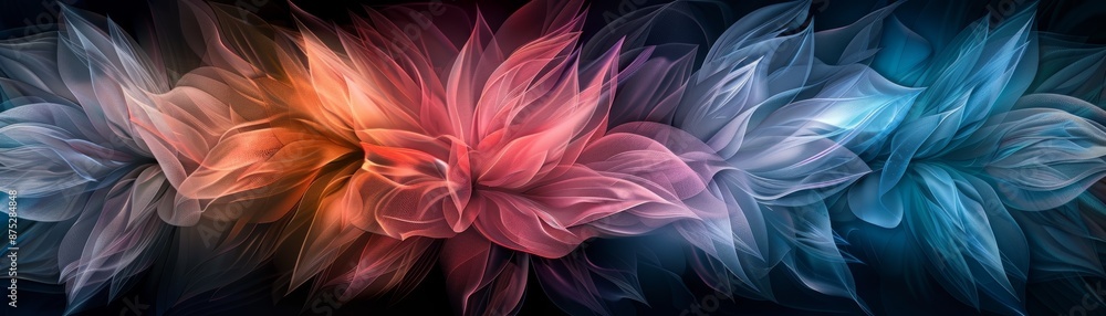 Poster abstract swirl of vibrant colors, flowing and blending in a dynamic composition.