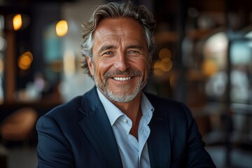 Fototapeta premium Confident Middle-Aged Businessman in Office Portrait