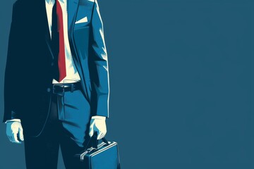 A well-dressed individual exudes confidence and professionalism, holding a briefcase that signifies their occupation. The tailored suit and crisp attire convey a sense of authority and expertise.