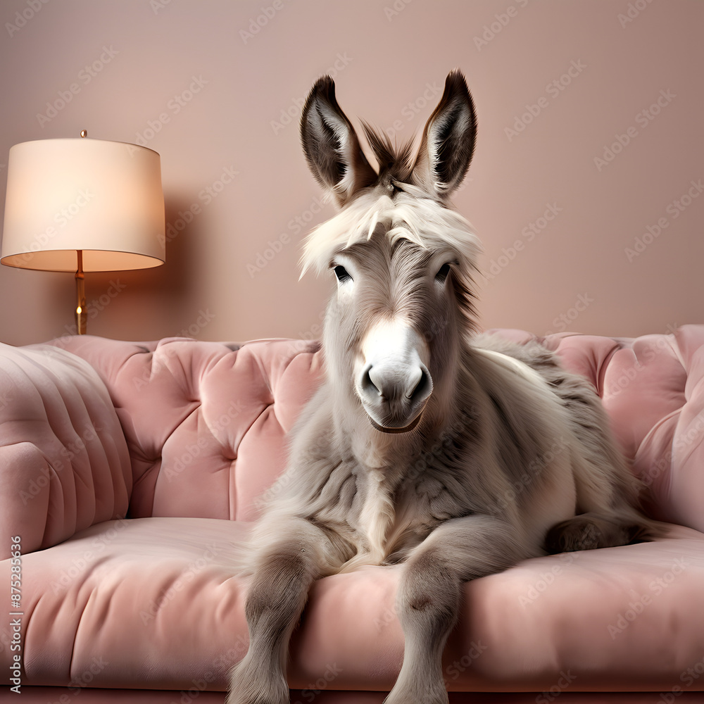 Wall mural gray donkey