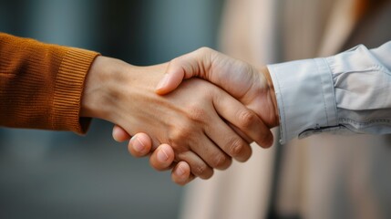 A staff member shakes hands with their supervisor