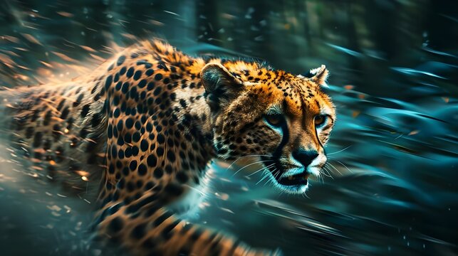 leopar speed , Nature image in futuristic speed