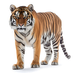 Obraz premium Majestic Adult Bengal Tiger Isolated on White Background