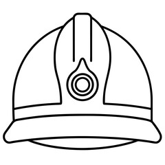 Naklejka premium fireman helmet outline coloring book page line art illustration digital drawing