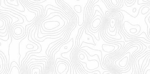 Vector white wave line geography landscape Topo contour map on white background. Geographic mountain relief diagram line wave carve pattern. Topographic world map contour lines map.