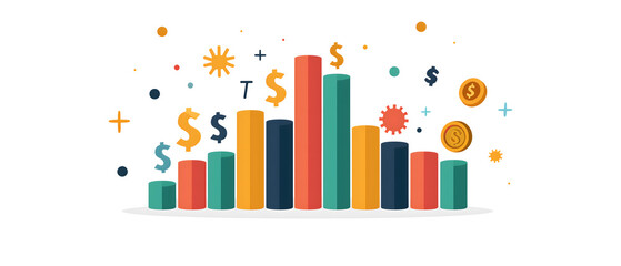 Obraz premium Colorful Financial Growth and Investment Infographic Elements