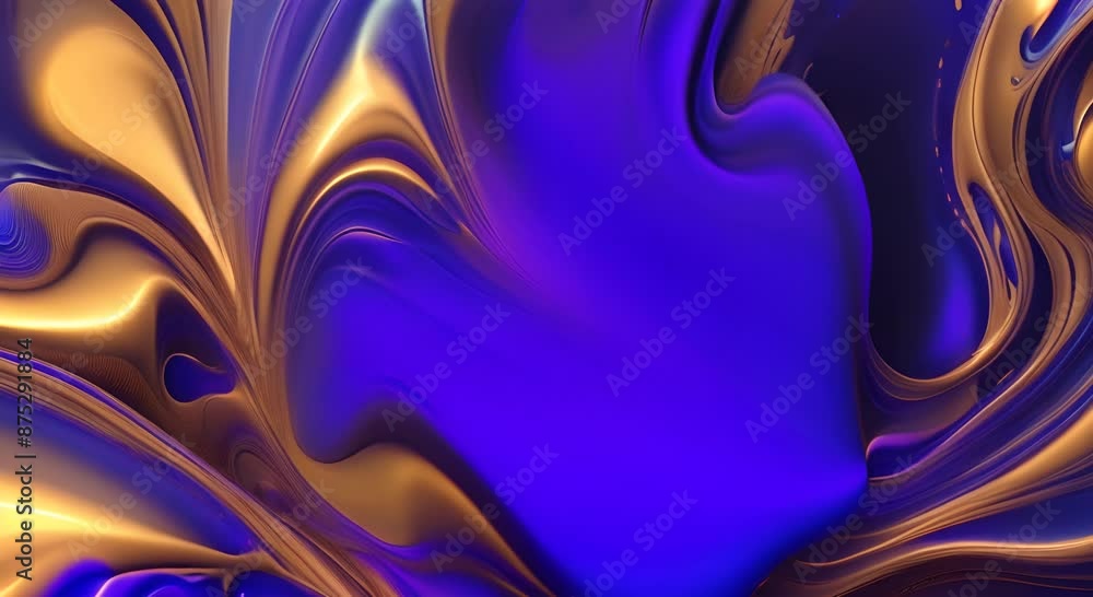 Aufkleber dynamic seamless texture fluid vj loop resin royal blue visual effect motion 4k animation