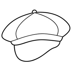 french cap outline coloring book page line art illustration digital drawing