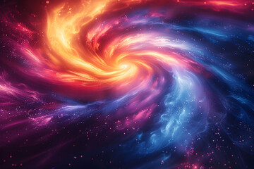 Obraz premium Abstract Neon Swirl Symphony in dark background