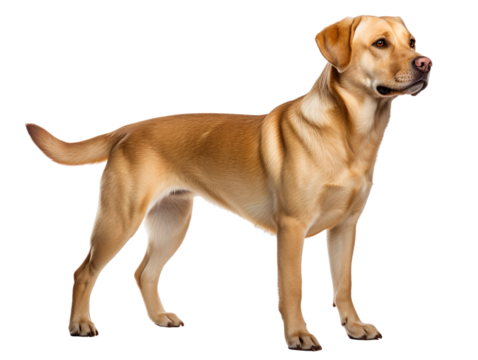 Labrador retriever side view isolated on transparent background