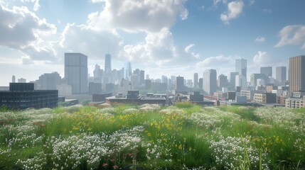 Naklejka premium Combating Urban Heat: High-Tech Solutions for Climate Resilient Cities