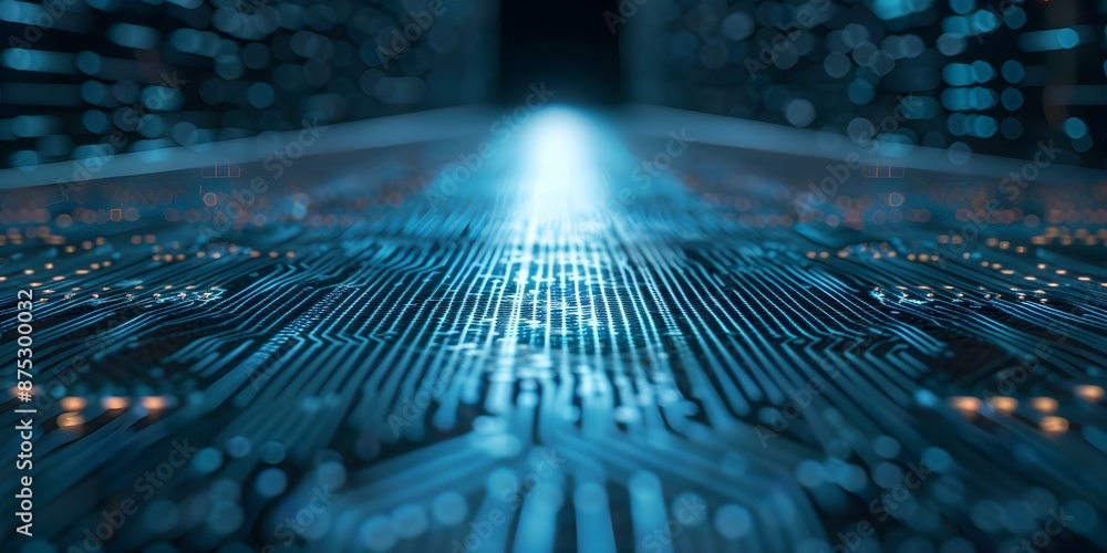 Poster leveraging artificial intelligence for cyber information and digital data flow in business systems. 