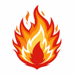 vector art fire white background