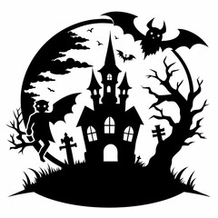 gothic antique halloween black vector silhouette