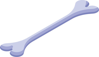 Single bone is laying down, casting a slight shadow on a white background