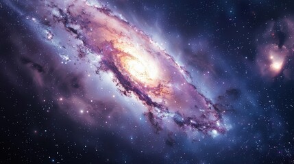 Obraz premium Deep space simulation viewed through a powerful telescope