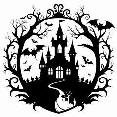 gothic antique halloween black vector silhouette