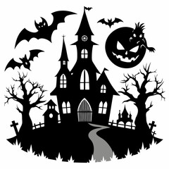 gothic antique halloween black vector silhouette