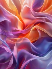 Obraz premium Abstract 3D digital background, flowing shapes and bright colors, spacious copy space, Generative AI, modern and innovative, visually striking and dynamic