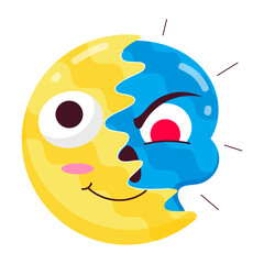A comic style sticker of spooky night skull 

