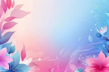 Fototapeta na wymiar abstract with flowers, Beautiful background with a pink and blue gradient, a vector illustration of a floral