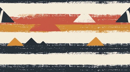 Minimalist hand-drawn national flag of Egypt seamless pattern, artistic abstract style, vibrant hues, high-quality vector art