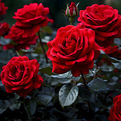bunch of red roses