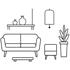 Icons of sofa lines Illustration of a modern furniture set from the New Style Furniture design collection.