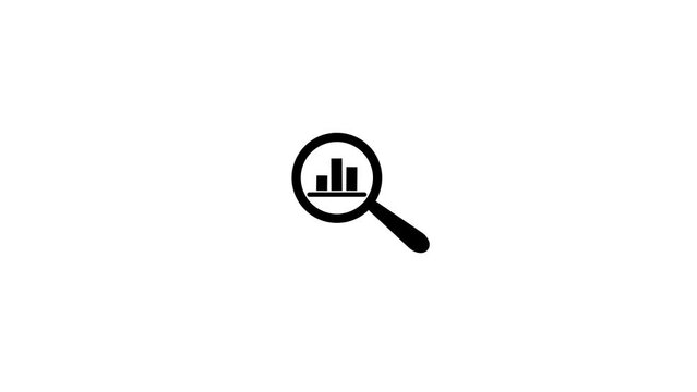 Data analytics logo icon, data analytics under magnifier flat, analysis icon.