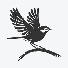 Captivating Wagtail Silhouette, Graceful Beauty in Nature's Dance
