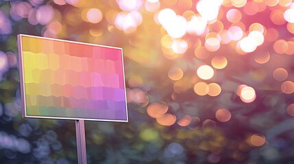Vibrant LGBTQ+ Rainbow Sign on Abstract Background for Text Overlay Design